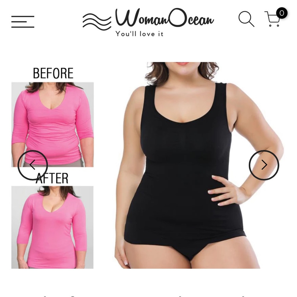 WOMANOCEAN Cami Shaper with "5 Zones Compression" InstaShaper Technology SIZE L